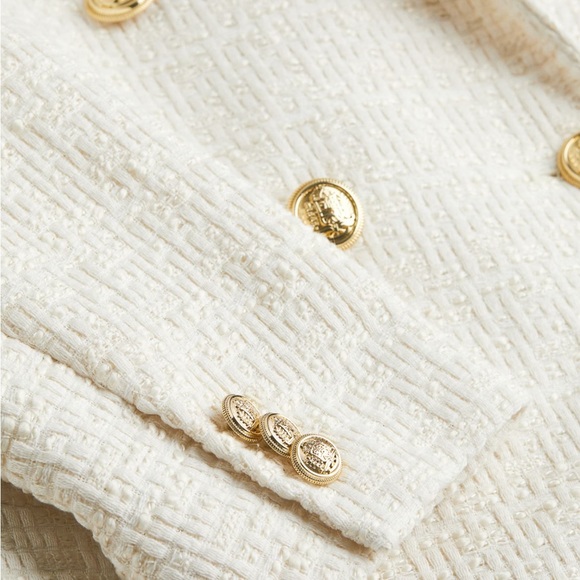 H&M cream double breasted blazer - Picture 2 of 4